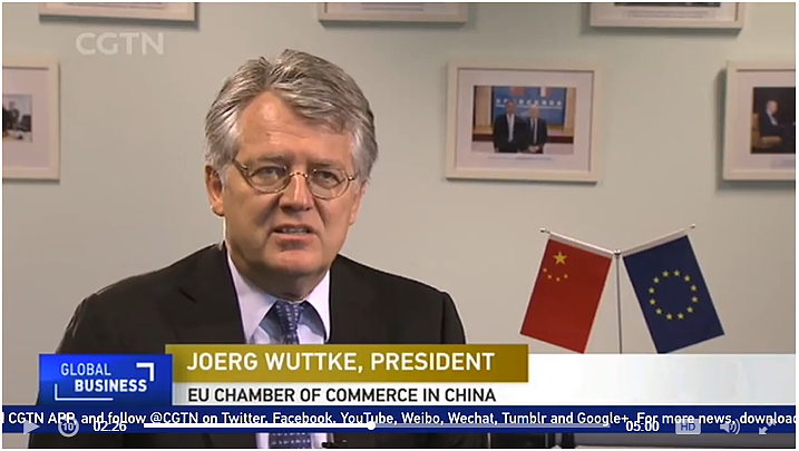 President Joerg Wuttke Talks to CGTN on Foreign Investment in China